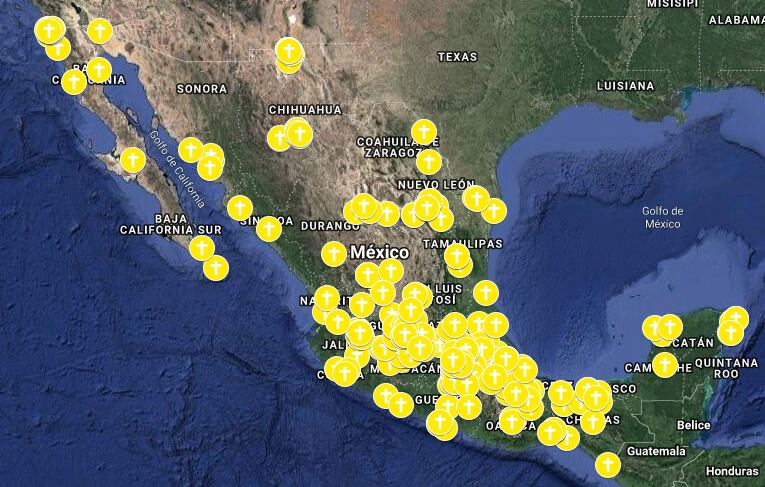 Mapa de feminicidios de María Salguero.