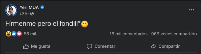 Yeri Mua responde a quienes firman para que la quiten de redes sociales