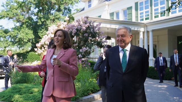 Kamala Harris y AMLO en la residencia de la vicepresidenta de Estados Unidos