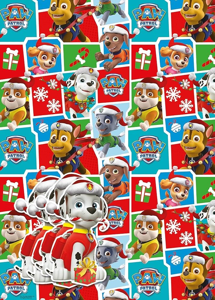 Collage de Paw Patrol navideño para descargar