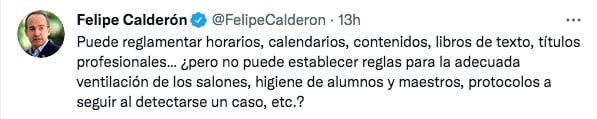 Tuit de Felipe Calderón