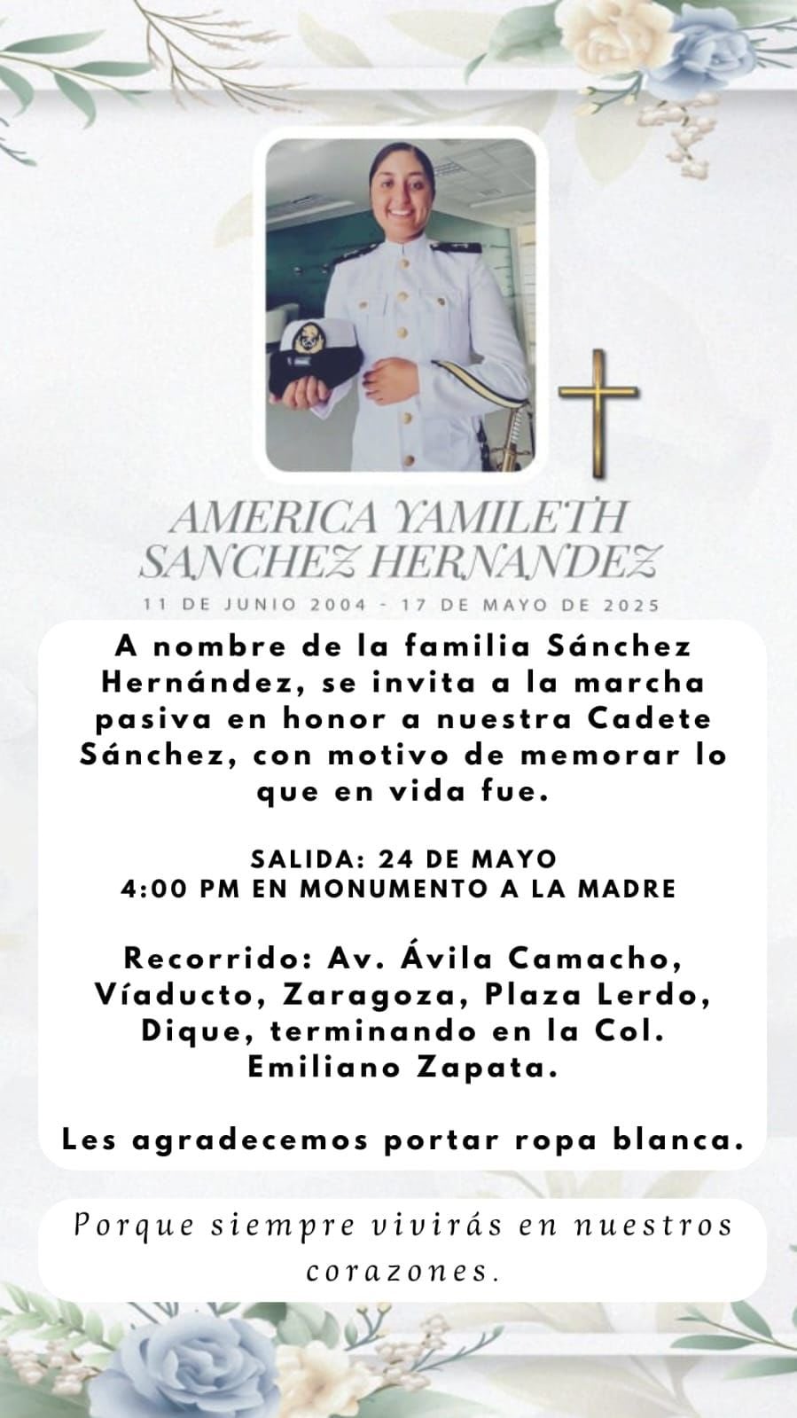 Convocan a marcha por América Yamileth
