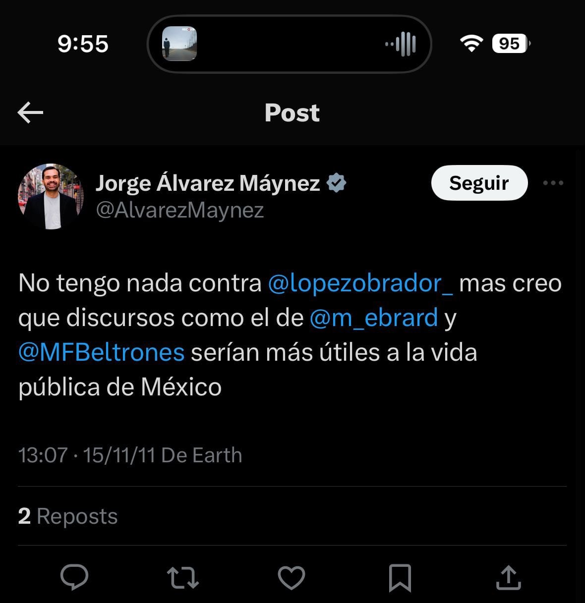Jorge Álvarez Máynez sobre Manlio Fabio Beltrones cuando estaba en el PRI