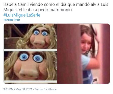 Meme sobre 'Luis Miguel, la serie'.