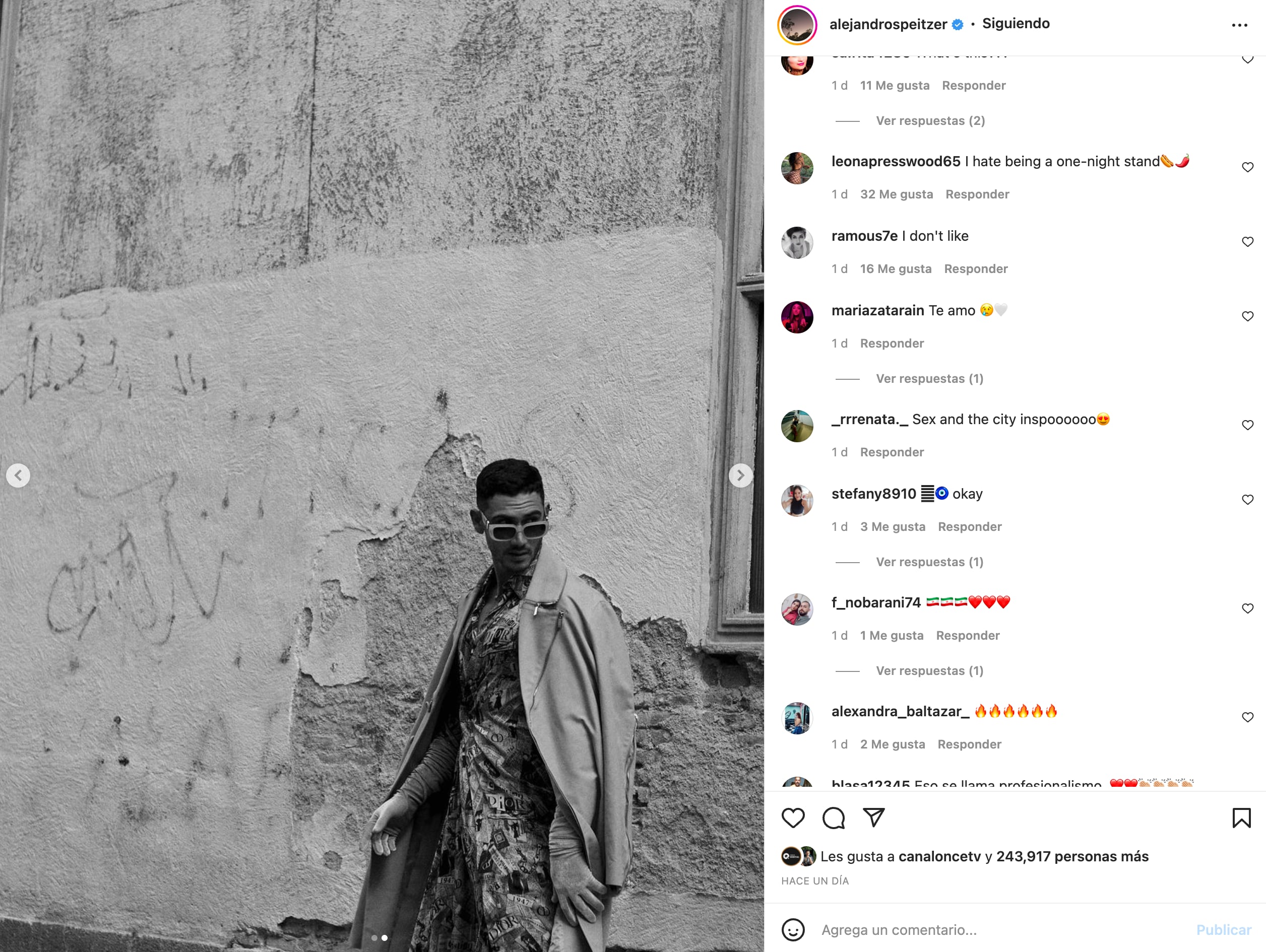 Alejandro Speitzer usa un vestido de Dior