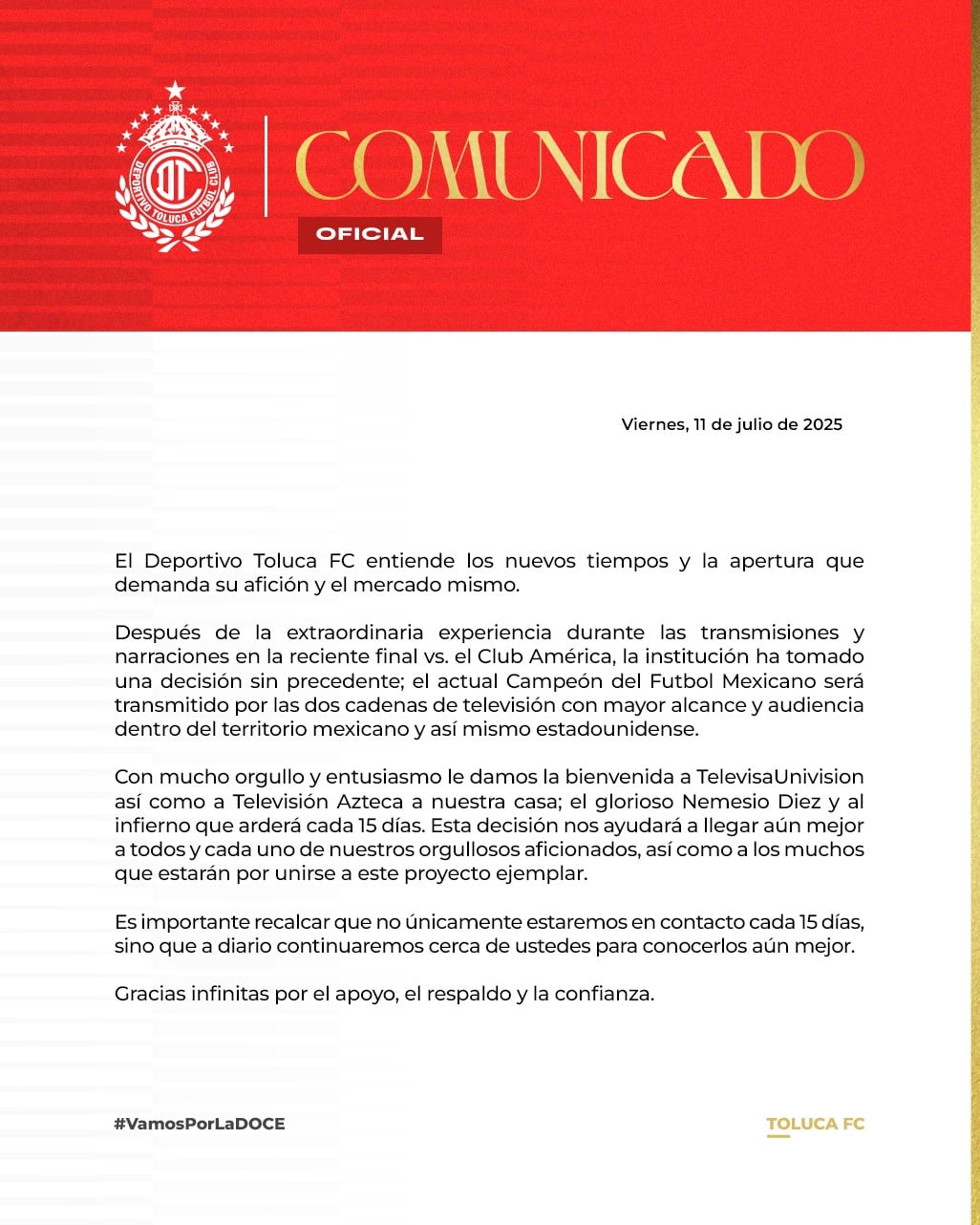 Comunicado Toluca