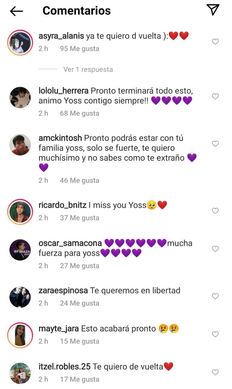Yosstop envía nuevo mensaje desde la cárcel; extraña a su novio y a su familia