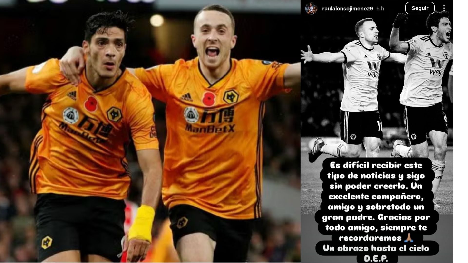 Mensaje de Raúl Jiménez.