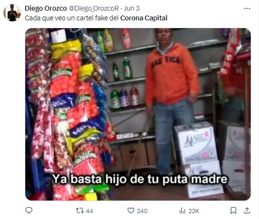Memes por el cartel del Corona Capital 2024