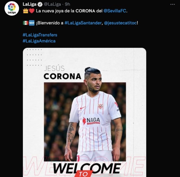 Tecatito Corona es nuevo jugador del Sevilla FC