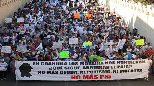 ‘No al fraude electoral: Memo gobernador’, claman en marcha legiones de coahuilenses