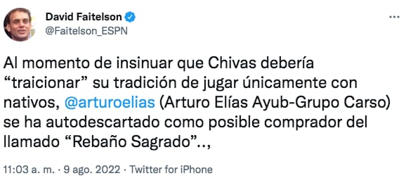 David Faitelson sobre Elías Ayub