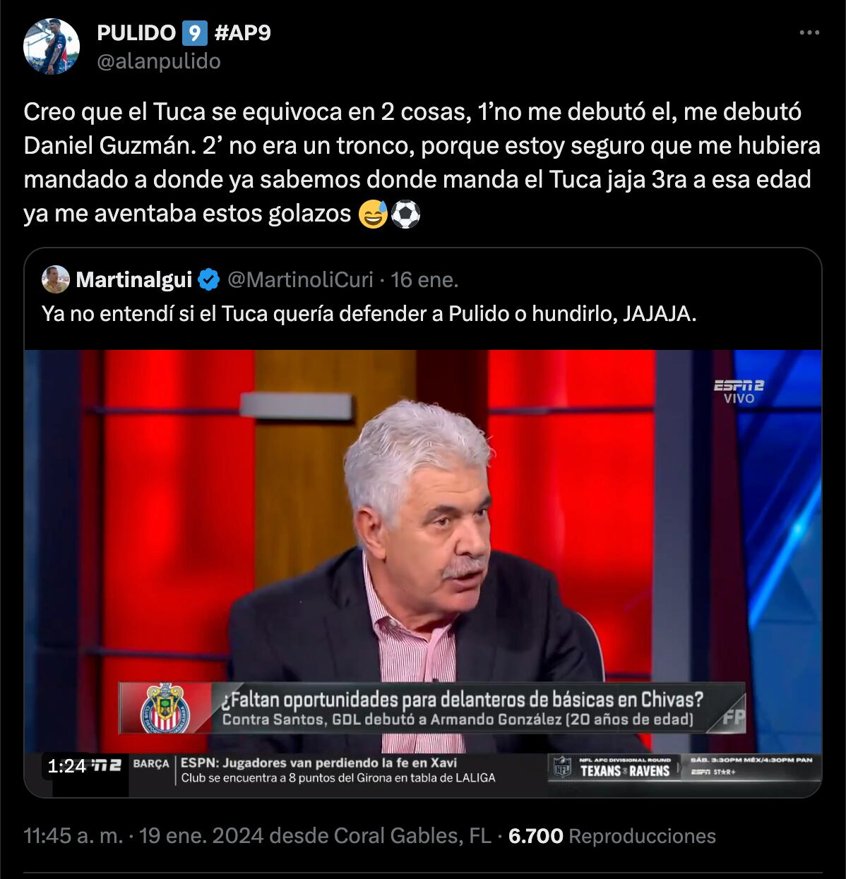 Alan Pulido vs Tuca Ferretti