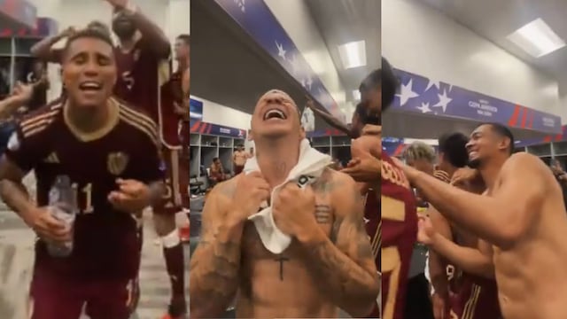 Celebración de Venezuela tras vencer a México.