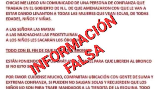 Fiscalía de Nuevo León desmiente secuestro masivo de mujeres