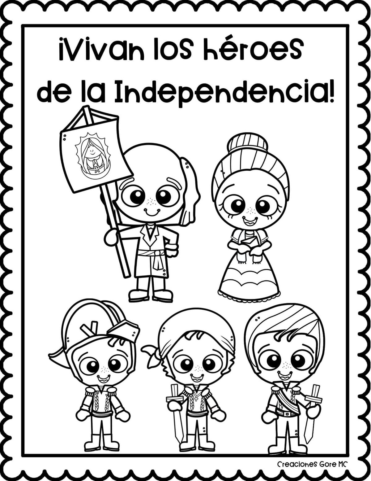 Dibujos para colorear de los héroes de la Independencia de México