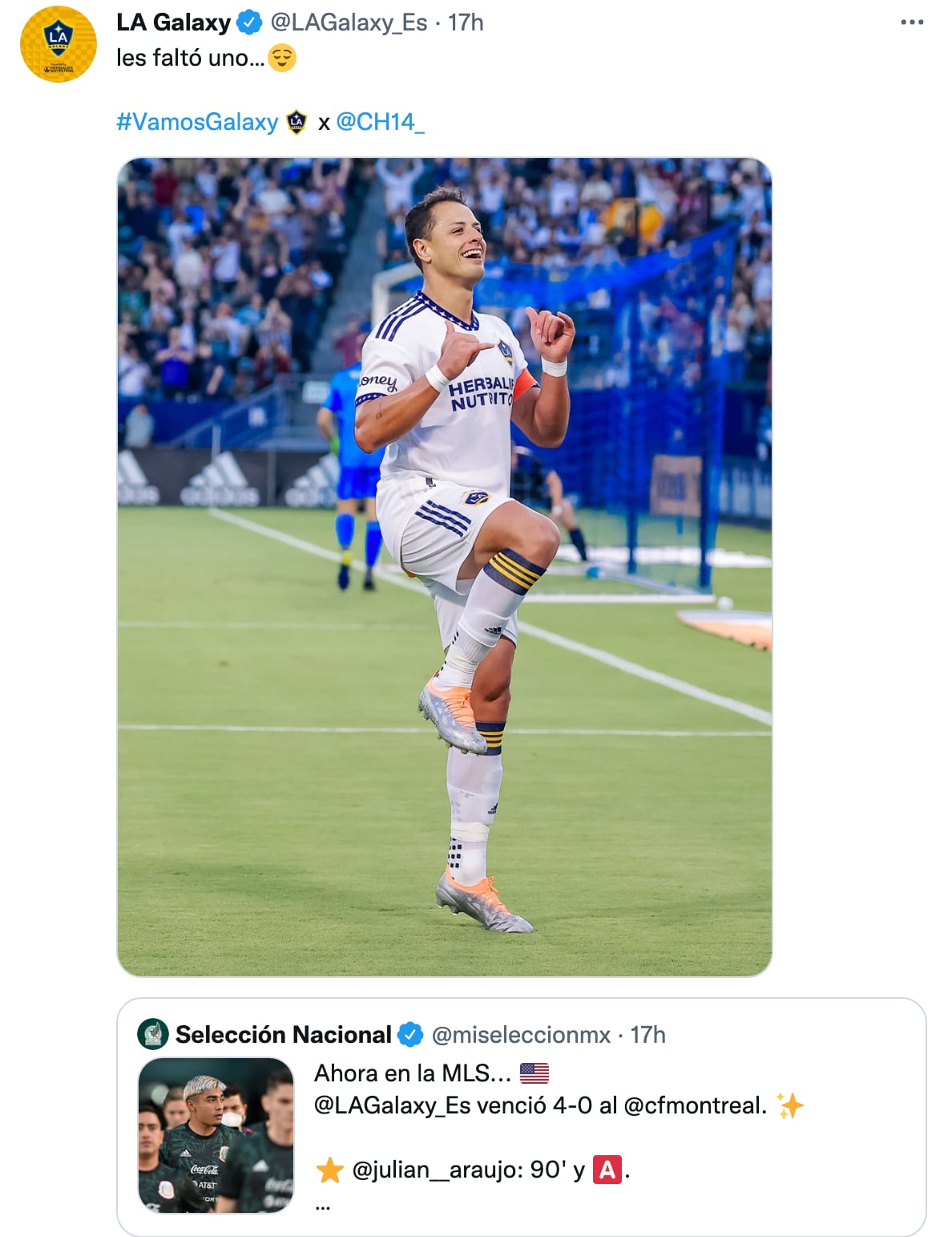 LA Galaxy salió en defensa de Chicharito Hernández