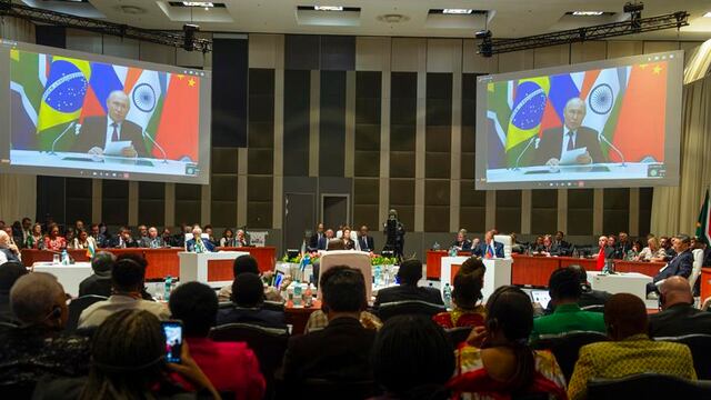 Vladimir Putin en videoconferencia desde la cumbre de BRICS
