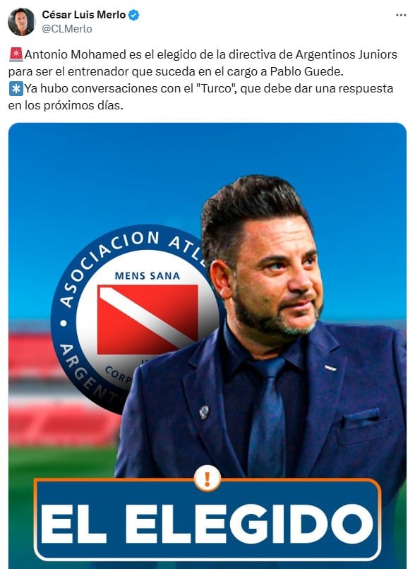 El Turco Mohamed ya tendría nuevo equipo