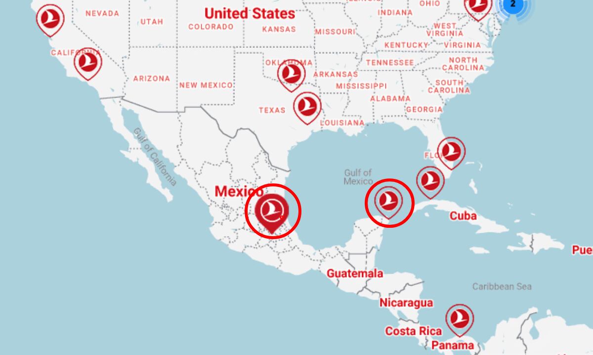 Rutas de Turkish Airlines a México