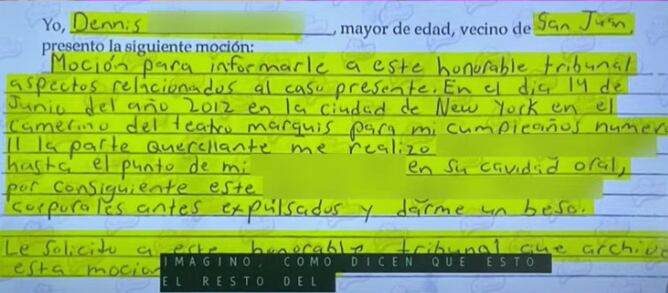 Moción de Dennis Sánchez contra Ricky Martin
