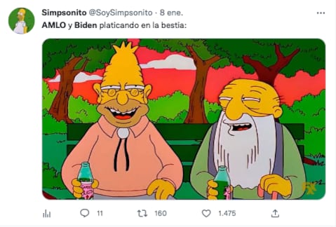 Meme de AMLO y Joe Biden en "La Bestia"