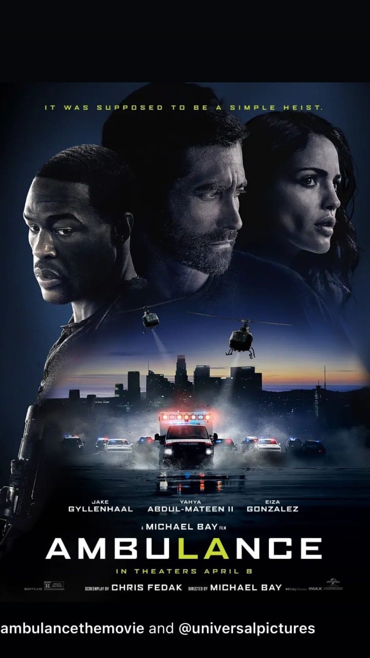 Póster de 'Ambulance' con Eiza González y Jake Gyllenhaal