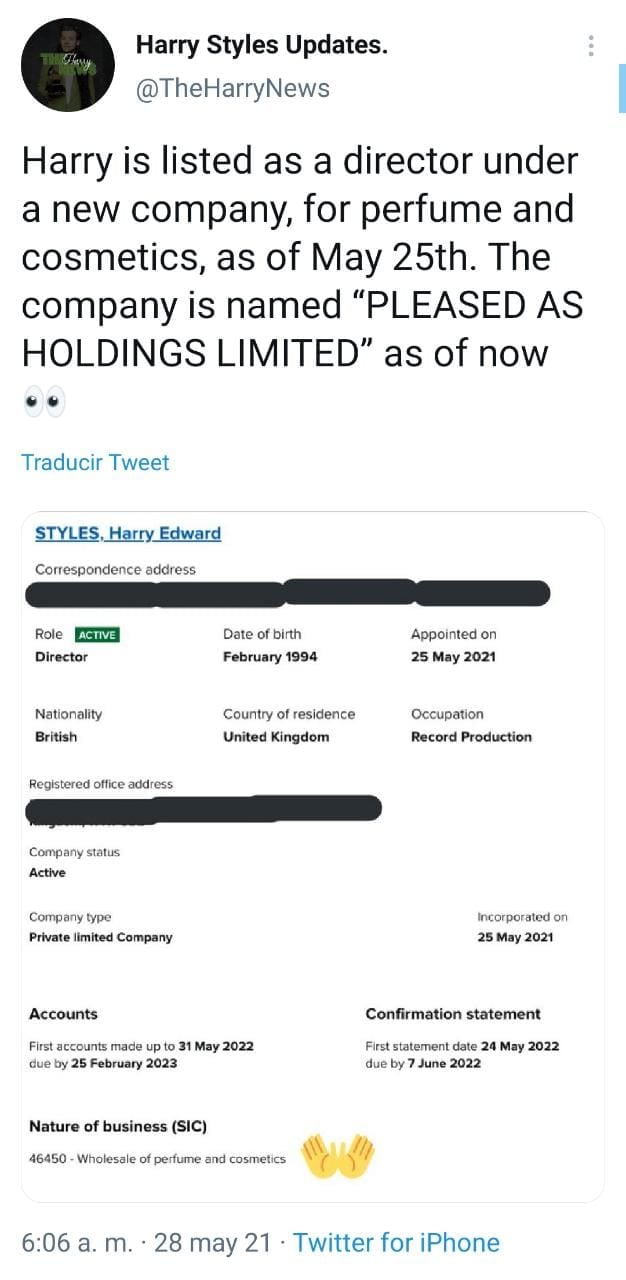 Publicación de Twitter - Harry Styles Updates