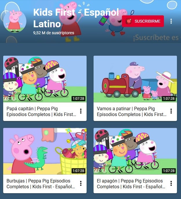 Peppa Pig en YouTube Kids