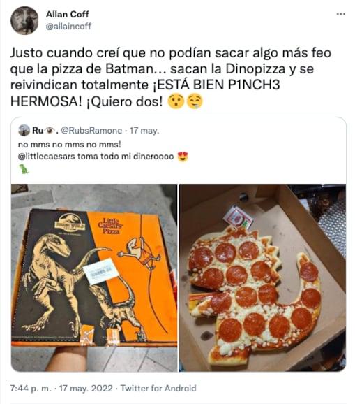 Usuarios de internet hablan de la Dinopizza de Little Caesars