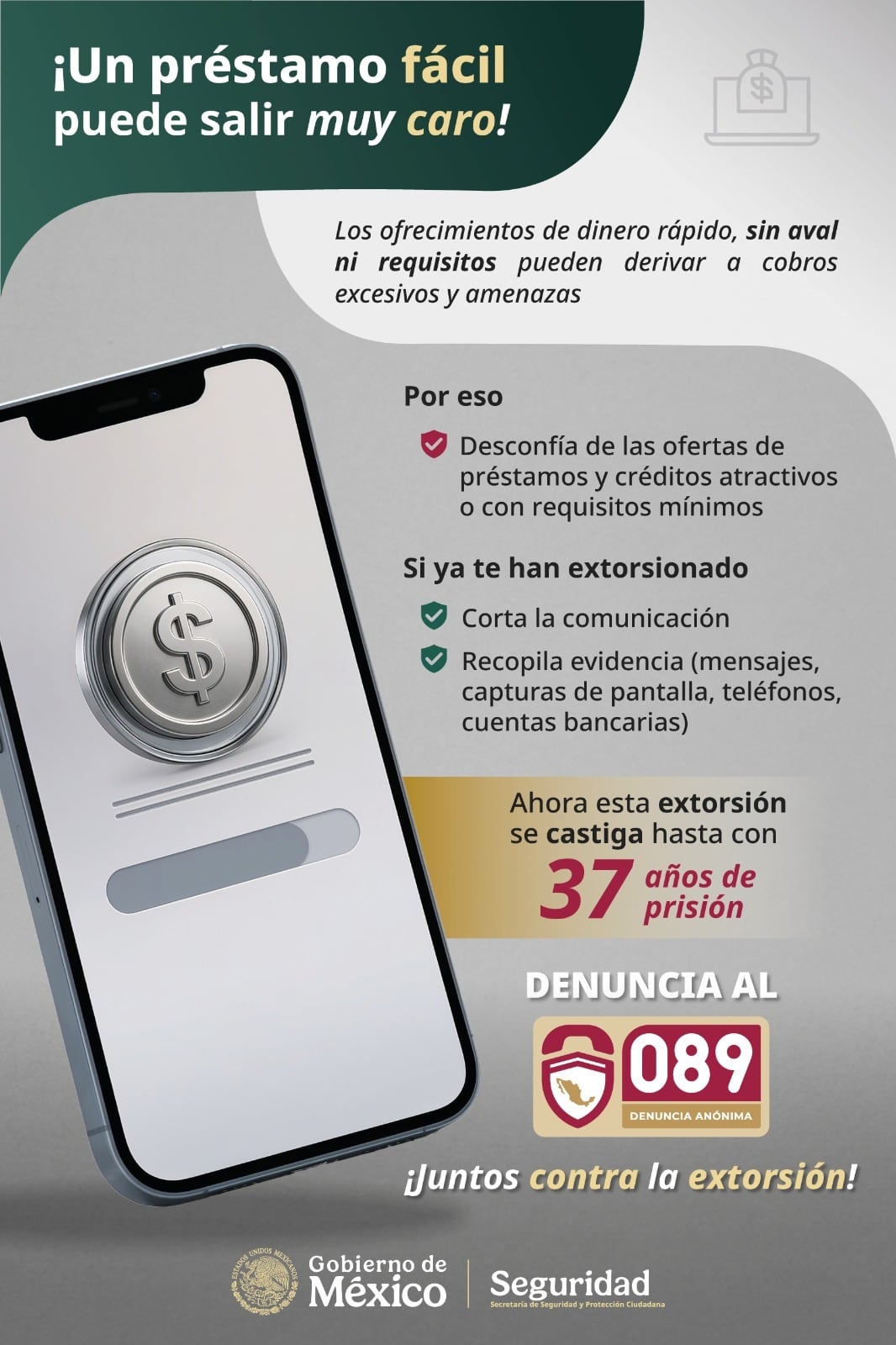 Línea 089: cómo denunciar intentos de extorsión de forma anónima.
