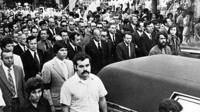 Luis Echeverría en funerales de Eugenio Garza Sada en Monterrey, en 1973. Foto: Archivo del ITESM
