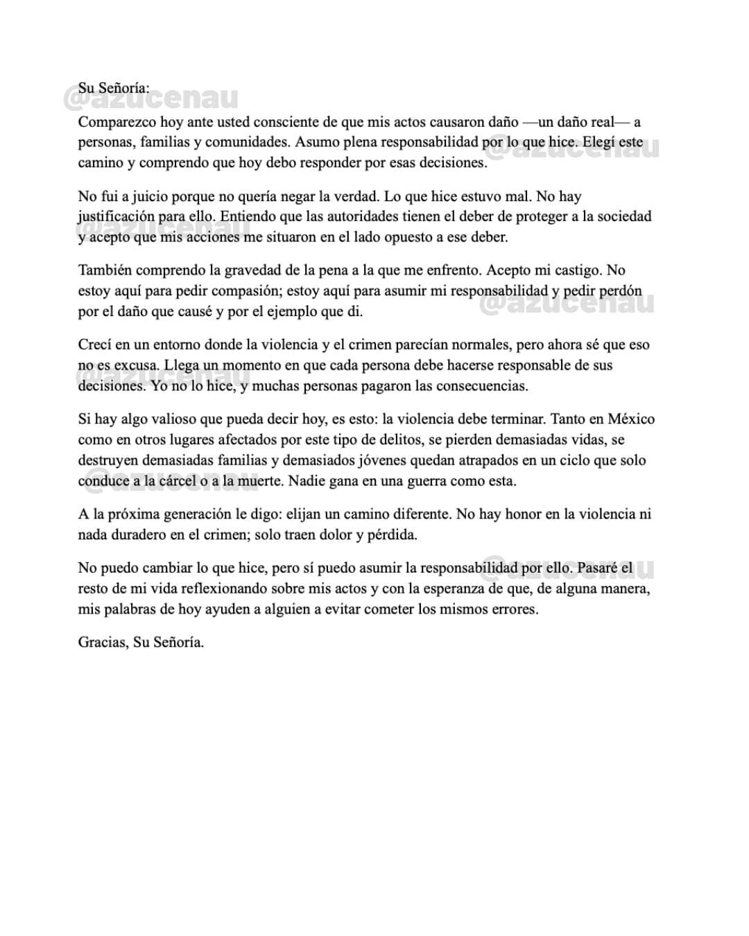 El Mayo Zambada: qué dice la carta tras ser condenado a cadena perpetua