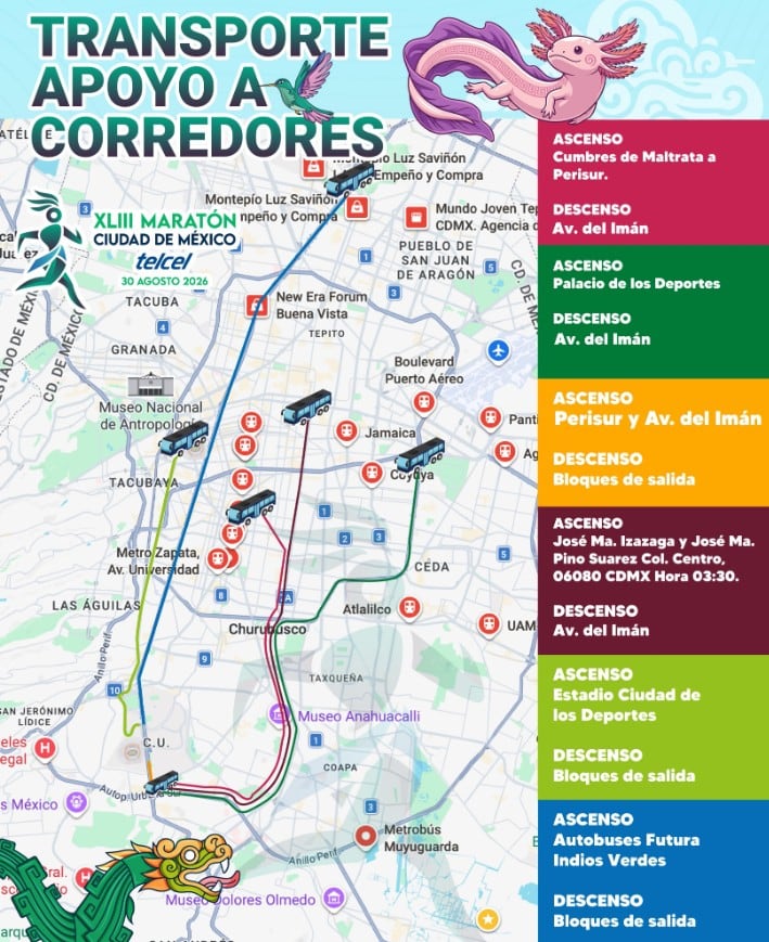 Maratón de la Ciudad de México: calles cerradas y alternativas viales