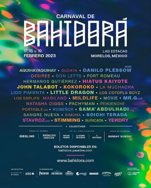 Lineup oficial Carnaval de Bahidorá 2023