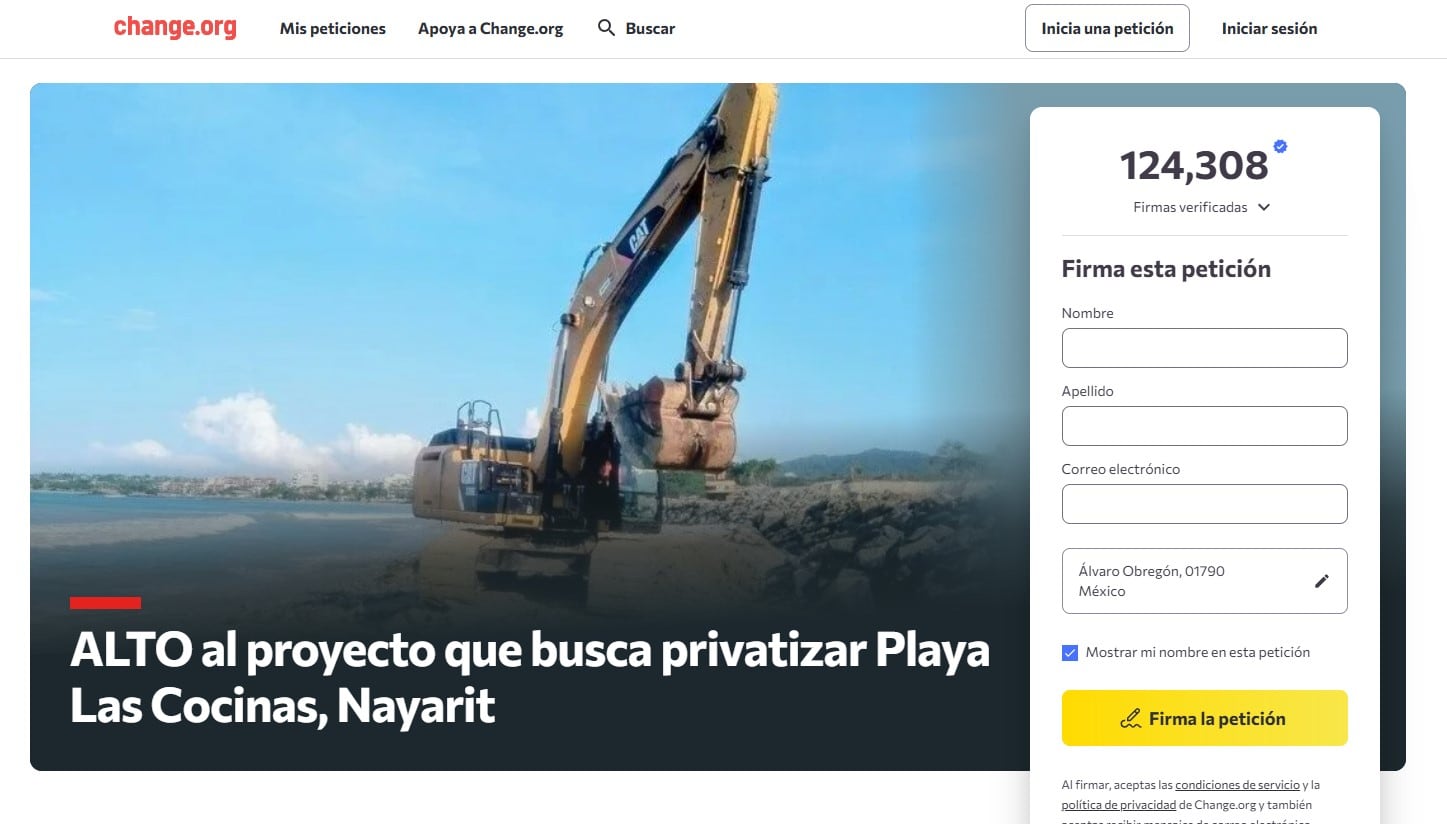 Playa Las Cocinas: denuncian daños ambientales por desarrollo inmobiliario en Nayarit