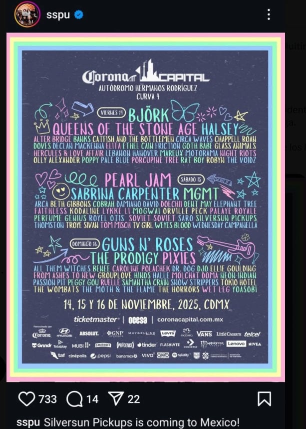Supuesto cartel de Corona Capital 2025