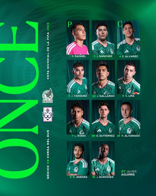 Alineación de México: los 11 elegidos para enfrentar a Corea del Sur en el Mundial 2026