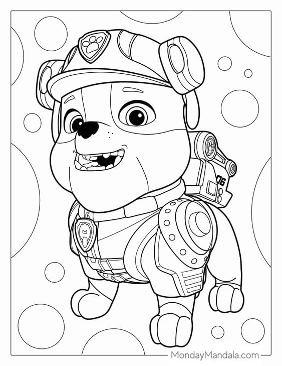 Dibujos de Paw Patrol en la lluvia para colorear