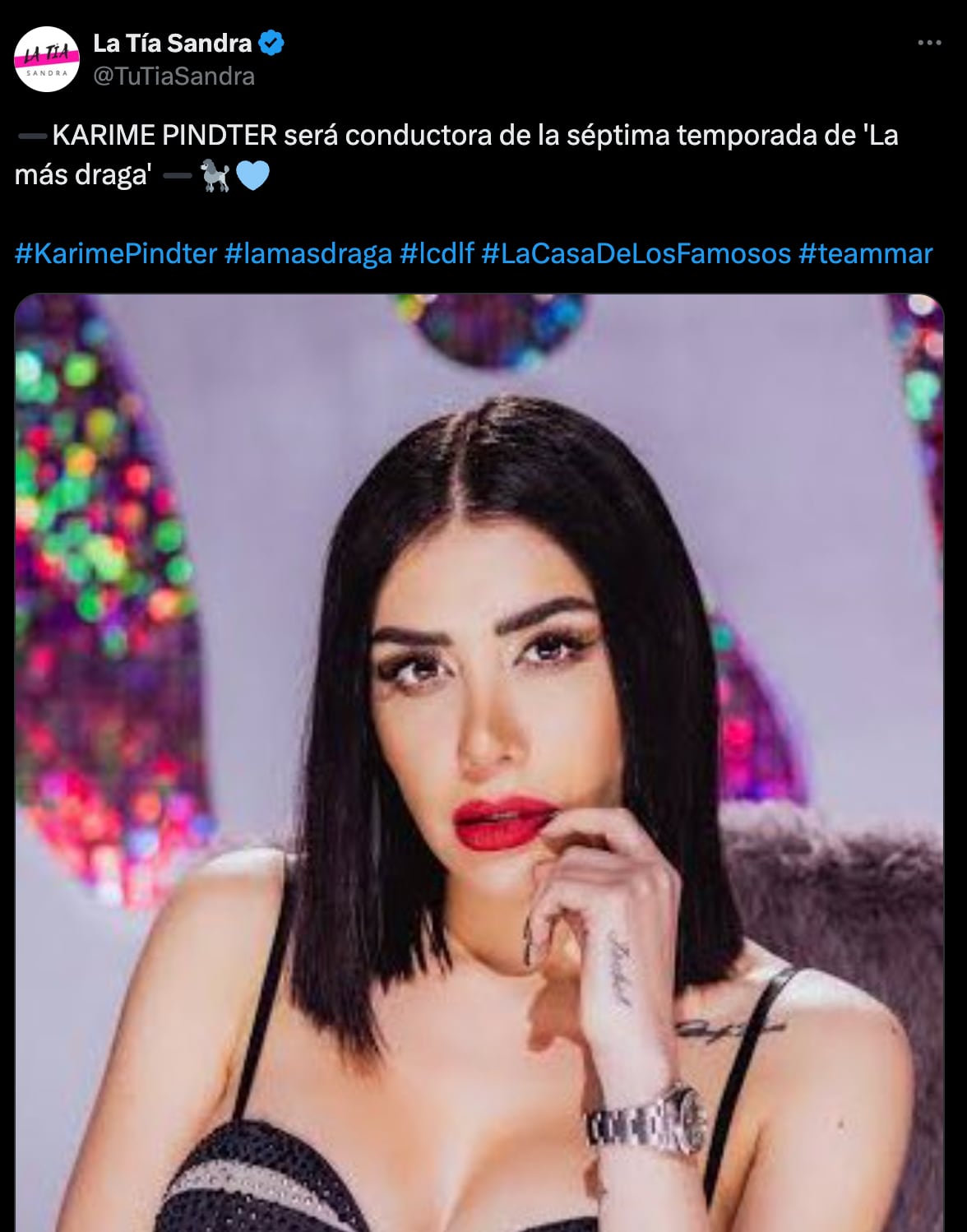 Karime Pindter será la nueva conductora en La Más Draga 7