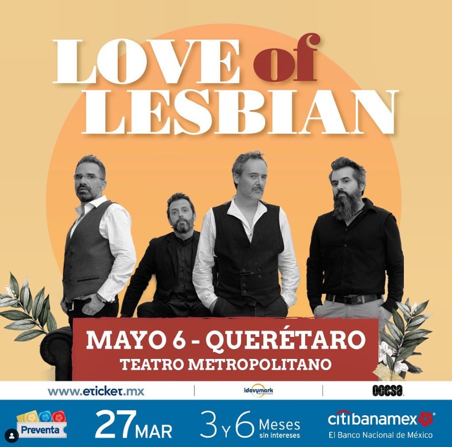 Cartel del concierto de Love of Lesbian en Querétaro