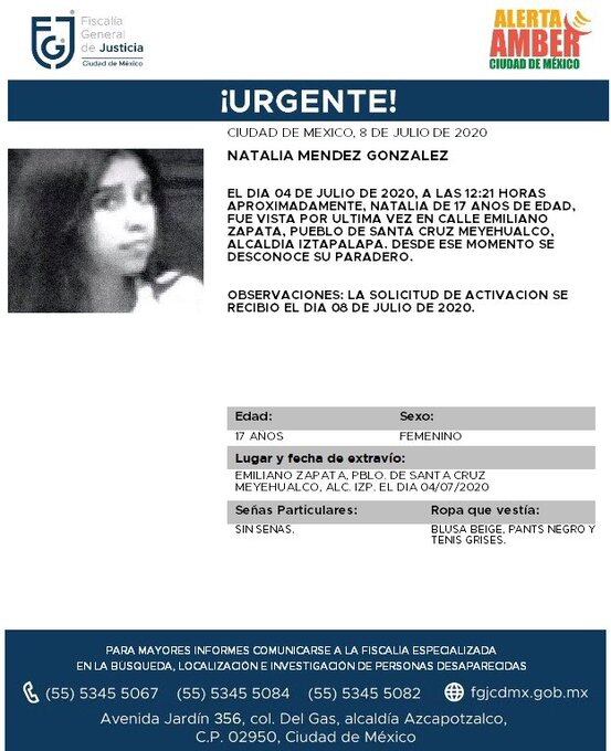 Ficha de búsqueda de Natalia.