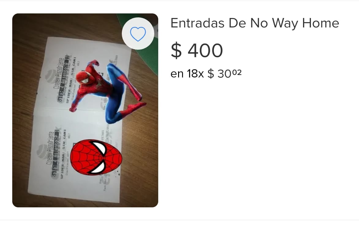 Reventa boletos Spider-Man