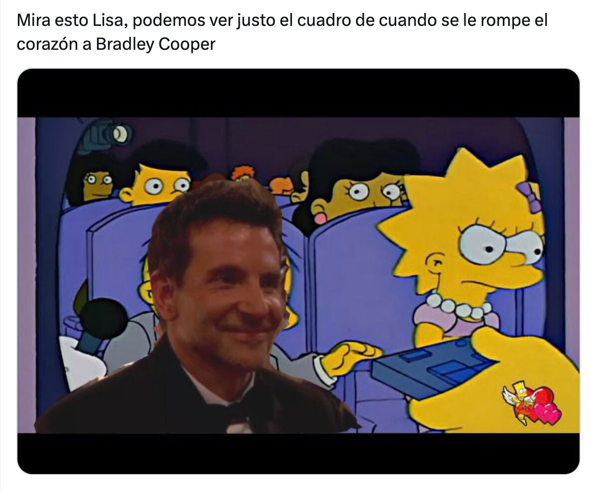 Meme de Bradley Cooper perdedor en los Premios Oscar 2024