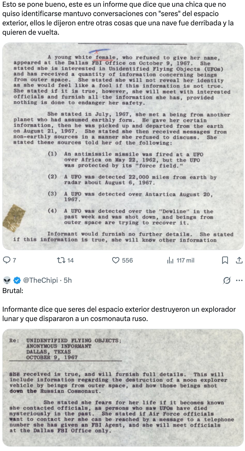 Desclasificación de archivos OVNIs de Estados Unidos