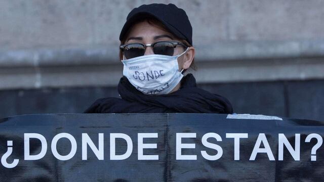 Protesta de familias de personas desaparecidas en México.