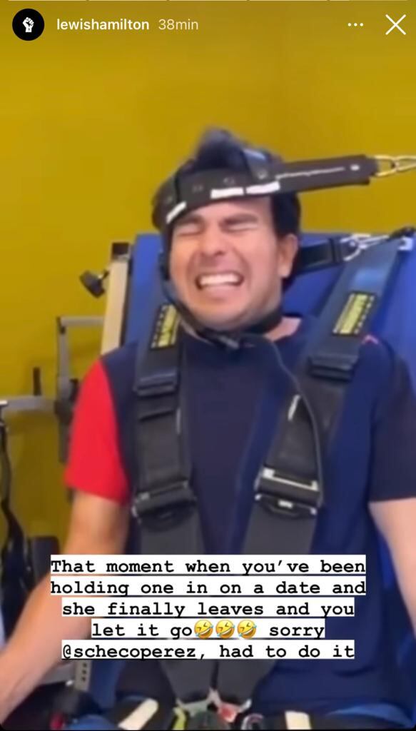 Hamilton se burló de Checo Pérez