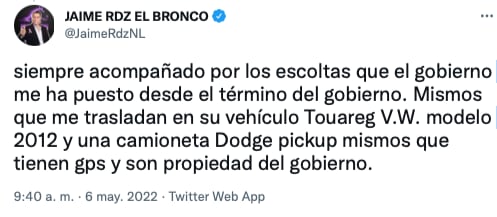 Jaime Rodríguez Calderón cuenta la verdad de su detención/@JaimeRdzNL