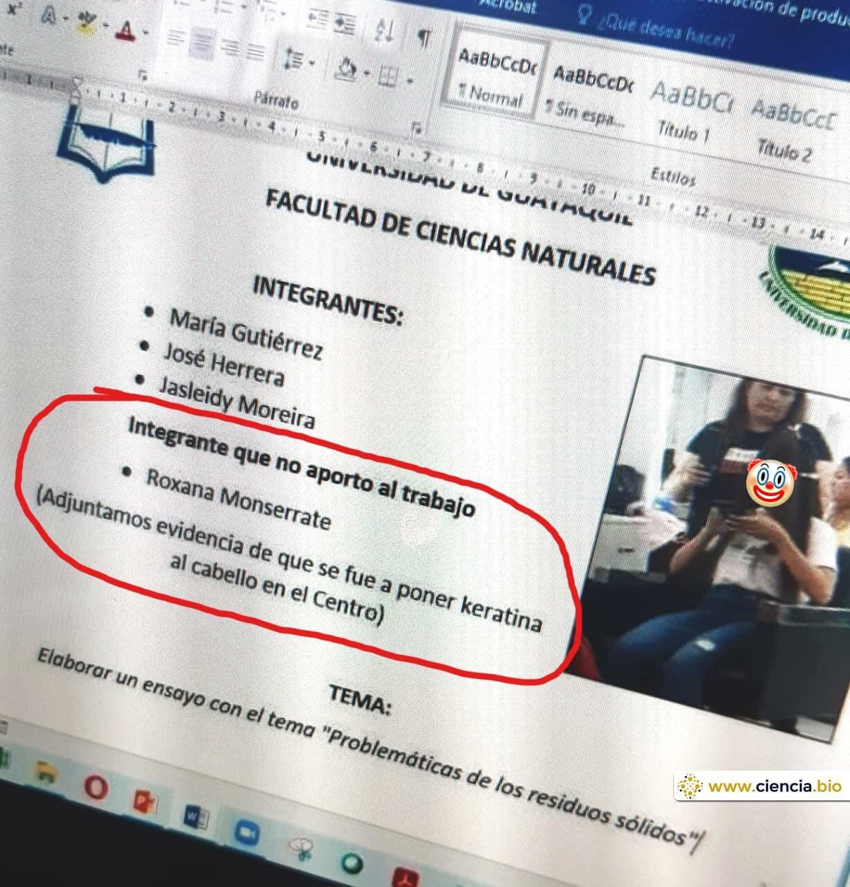 Exhiben a compañera por no hacer nada en el trabajo de equipo