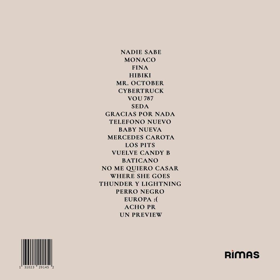 Lista de canciones del Nadie sabe lo que va a pasar mañana, el nuevo álbum de Bad Bunny